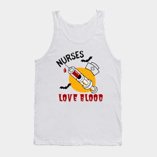 Halloween nurse nurses love blood funny Halloween costumes Tank Top